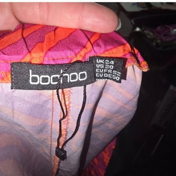 NWOT BOOHOO 20 Plus Zebra Printed Drawstring Short - Picture 4 of 5